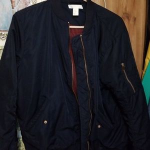 Navy Blue Bomber Jacket